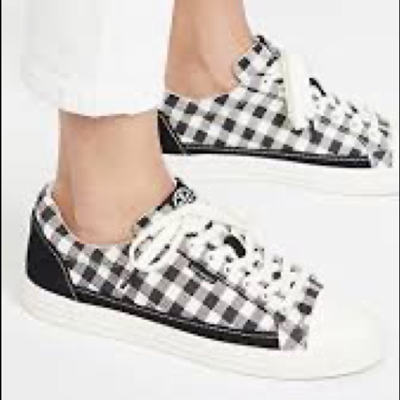 Tory Burch Classic court sneaker black gingham / perfect black size 9.5 - Picture 4 of 12